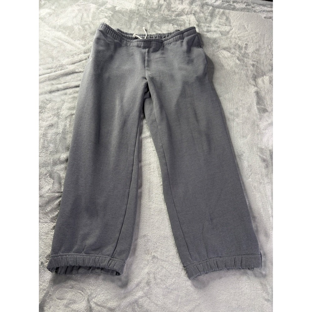 Sergio Tacchini Mens Fleece Sweatpants XL Gray Zippered Ankle Cuffs Interior